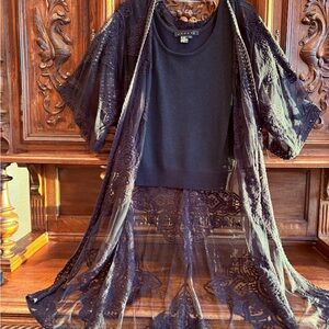 NWT SHEER BLACK DUSTER
